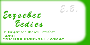 erzsebet bedics business card