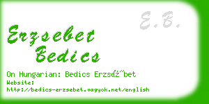 erzsebet bedics business card